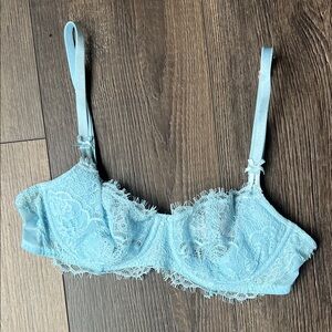 NWOT 34B Victoria’s Secret Dream Angels Push Up Bra Sheer Blue Lace